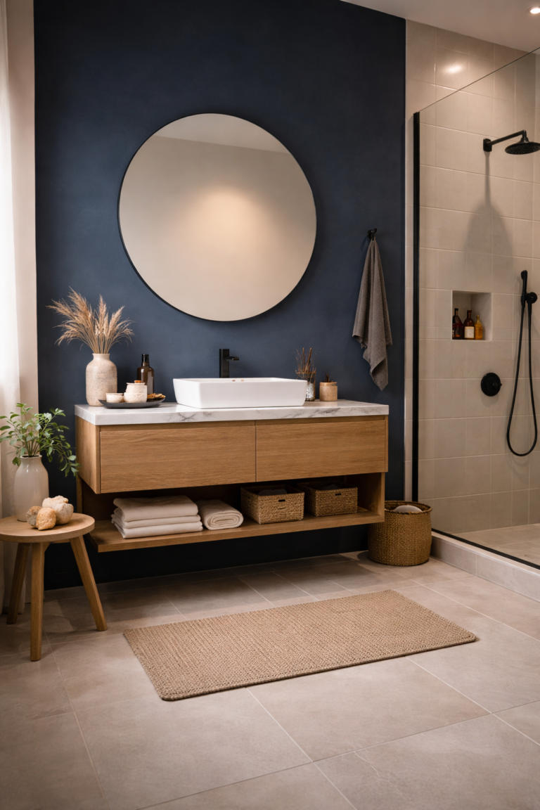 22 Moody Blue Bathroom Ideas That Feel Relaxing